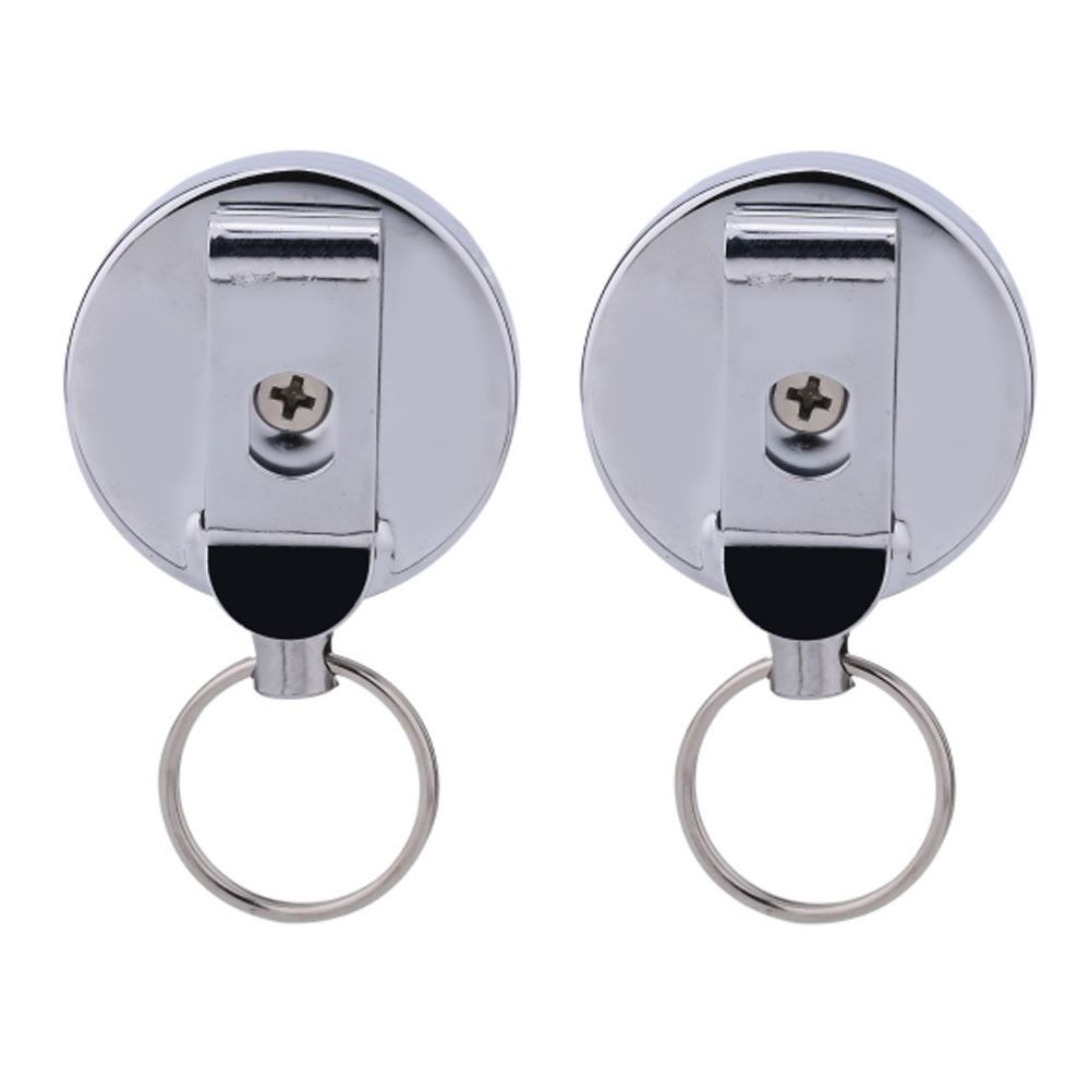 2 Pcs 65cm Retractable Pull Chain Metal Retractable Badge Holder Pull Chain Reel  Education Sector