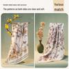 Shanghai Story 100% Mulberry Silk Double-Sided Floral Square Scarf