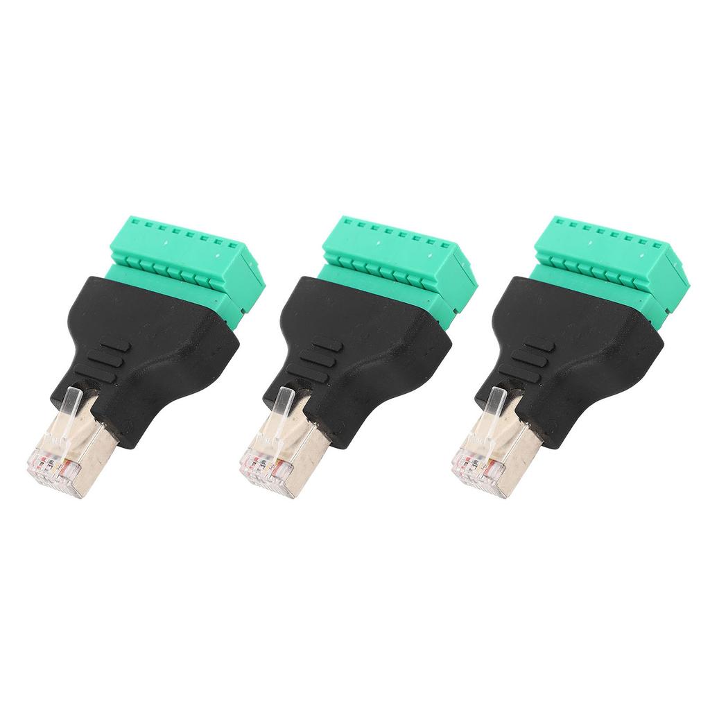 3Pcs RJ45 Screw Terminal Adapter RJ45 Female Thread To 8 Pin Network Connector Welding Free