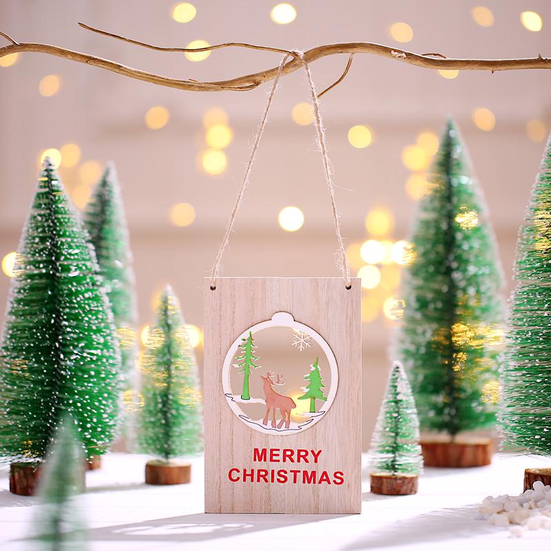 Festive Wooden Christmas Tree Welcome Door Hanger Ornament