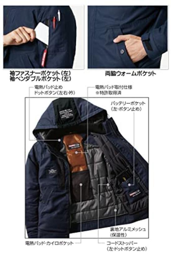 [Burtle] Termoprádlo Podzim/Zima Izolovaná bunda Thermocraft (Jedna položka) 8210 Velikost M, 3 Námořnická modř