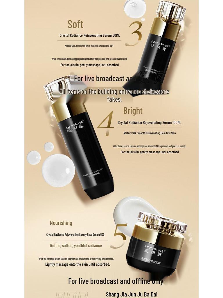 Hydrating Skincare Set: Fine & Tender Toner, Lotion, Cream, Serum - 5 Pieces, Genuine