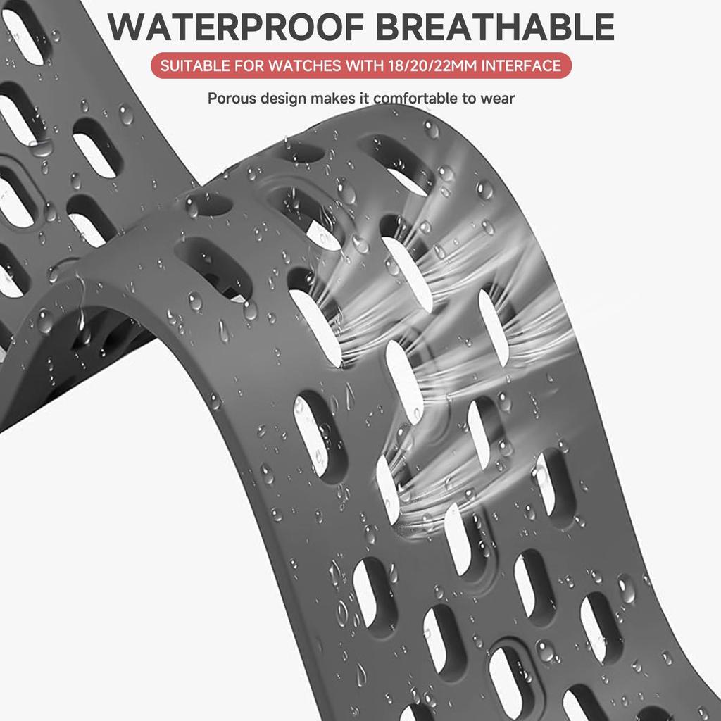 18mm Universal Silicone Band for Huawei GT6 41mm Sport Breathable Smart Strap for GT6/5/4 41mm GT5 Pro/watch 5 42mm Band