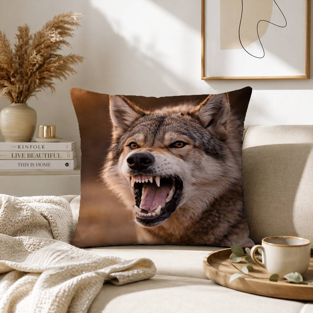 Angry Animal Wolf Fierce Pillow Case for Sofa Living Room Home office Decor Protective Cover
