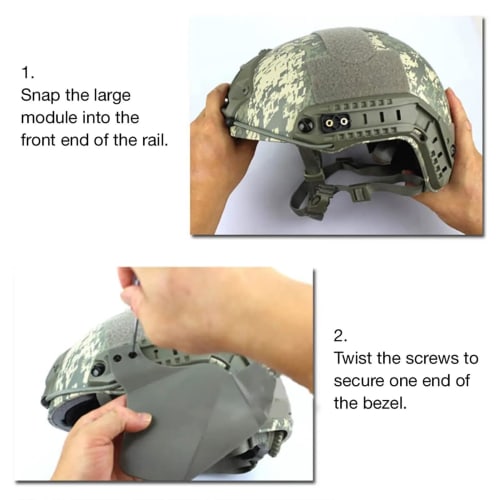 YChoolco Tactical Fast Helmet Side Ear Protection Ear Muff Rail Mount Airsoft Paintball Ear Protector Up Armor Side Cover Rail Kit (Dark Gray)