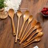 Japanese-Style Long Handle Wooden Spoon Coffee Stirring Rod Tea Dessert Spoon Mixing Soup Spoon Tableware Kitchen Supplies
