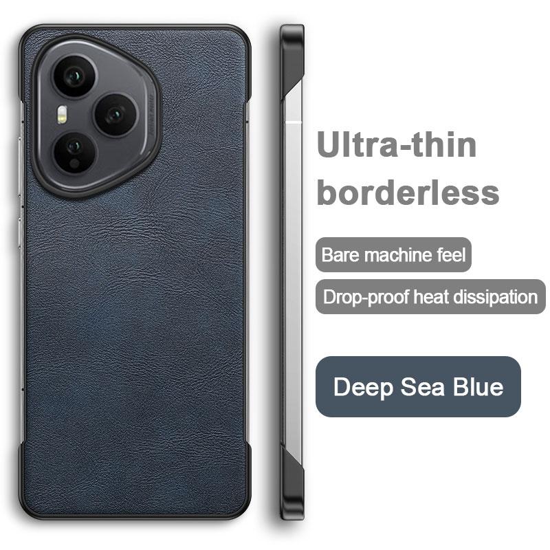 New Luxury Solid Color Leather Not Border Shockproof Phone Case For Honor 400 Pro 300 Ulttra 200 100 90 60 Pro Bumper Back Cover