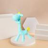 Single-piece Silicone Teether Giraffe Cartoon Baby Ring Teether BPA-free Silicone Chewable Pendant Teething Gift Toy for Infants