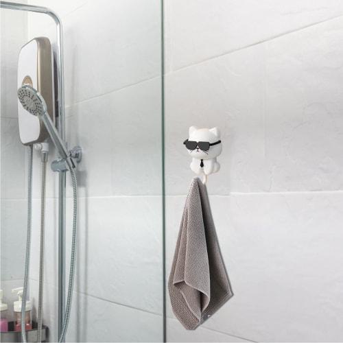 Cat Key Hook, Cat Key Hook | Pet Wall Hook - Cute Cat Key Hook with Sunglasses, Adhesive Coat Hook, Key Holder for Wall Decor, Coat Bag