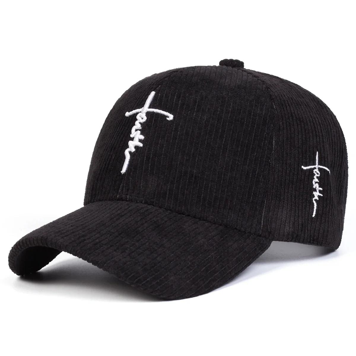

Unisex Letter Cross Embroidery Corduroy Baseball Caps Spring And Autumn Outdoor Adjustable Casual Hats Sunscreen Hat Sports Cap
