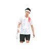 Li Ning Badminton Series Logo Streifen Print Gerader Schnitt Kurzarm T-Shirt Unisex Oberteile Weiß AAYU269-2