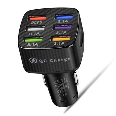 QC3.0 30W Car Charger Adapter, 6Port Car Charger for Cigarettes Lighter USB Car Charger Quick Charging Adapter