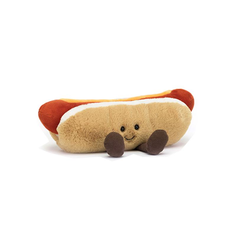 Fun Food Plush Toys: Hot Dog, Hamburger, Milk Tea & Afternoon Tea Party Collectibles