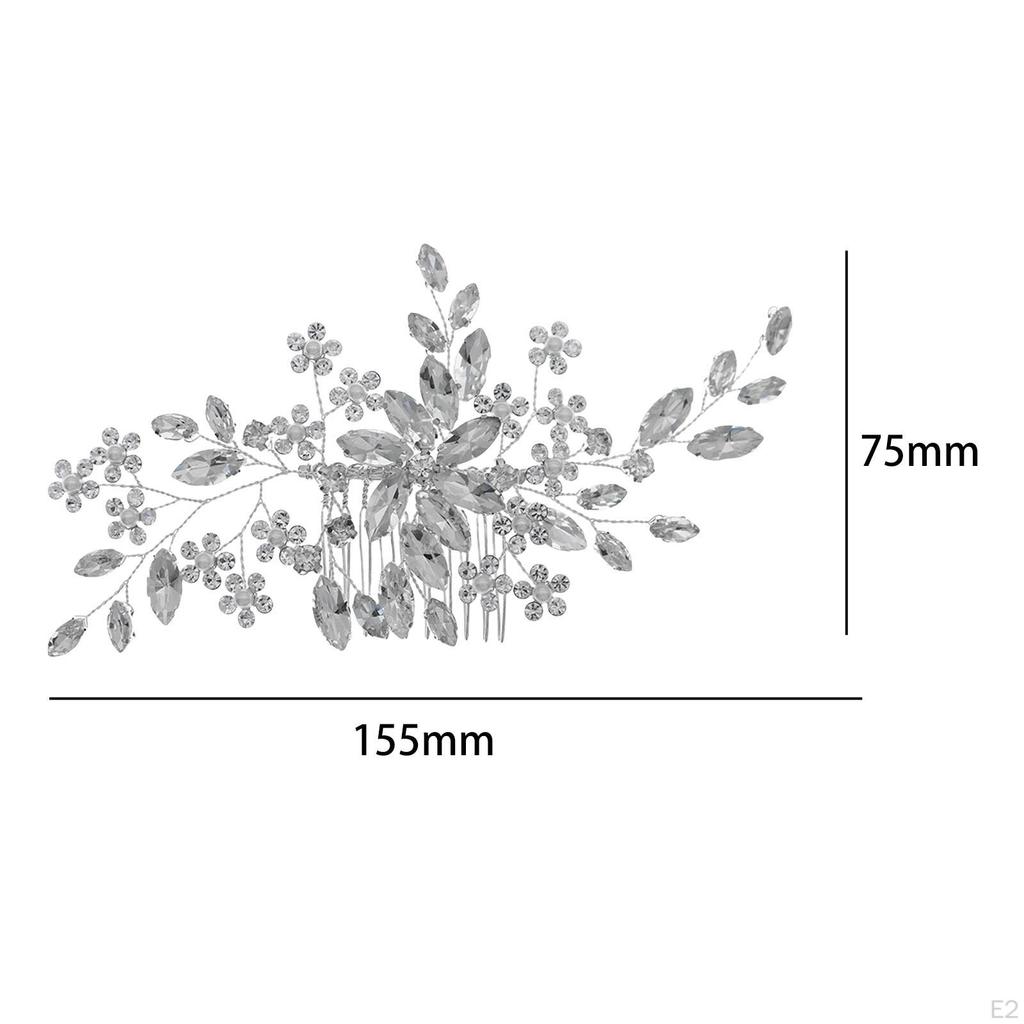 Crystal Rhinestone Bridal Hair Comb Handmade Sparkly Decorative Bridesmaids Girls Women Clip,
