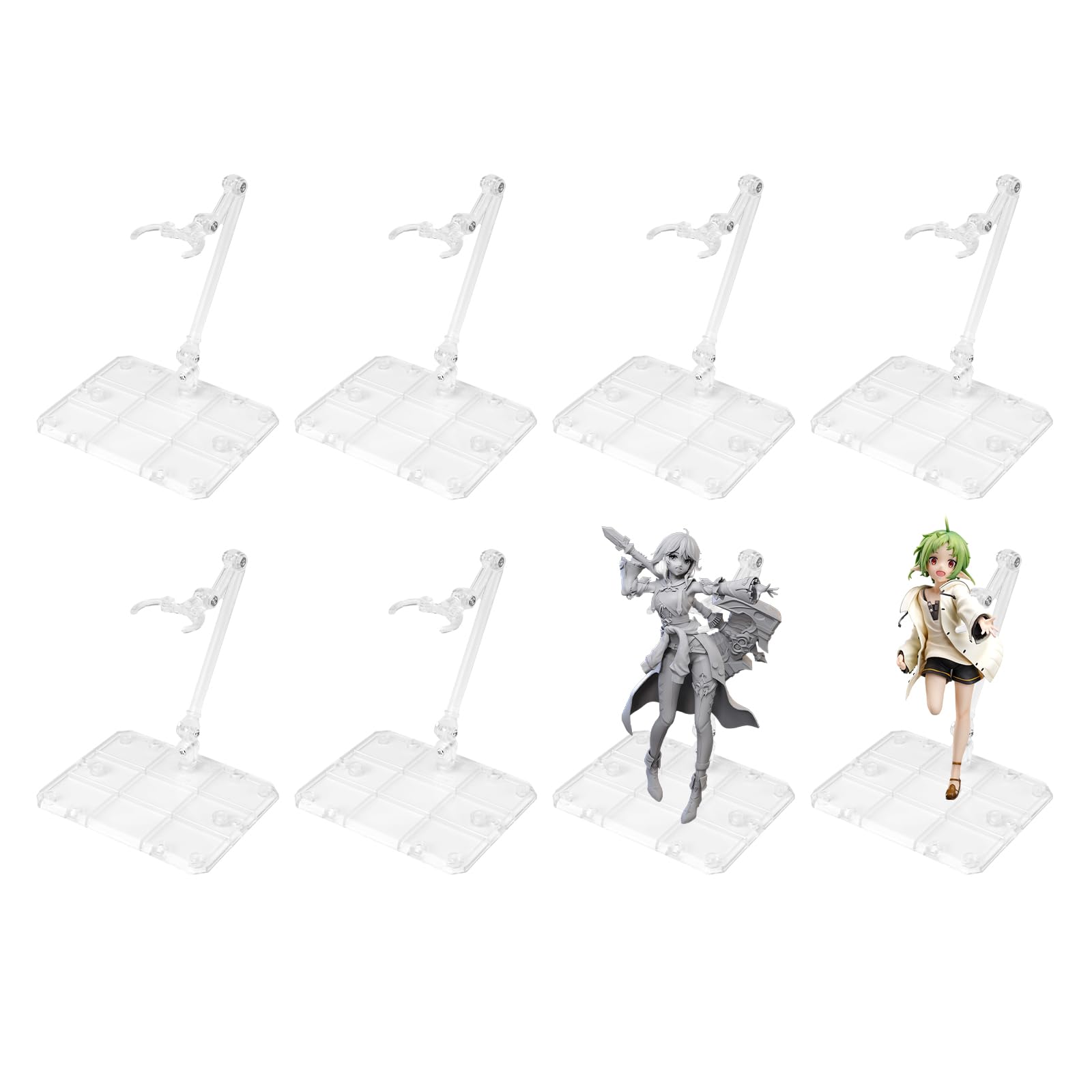 

koundeneko Figure Plastic Model 3mm Scale Action Adjustable Figure Action Doll Plastic Model Pedestal Stands, 8-Piece Set, Stands, Axis, 1/144 Base,