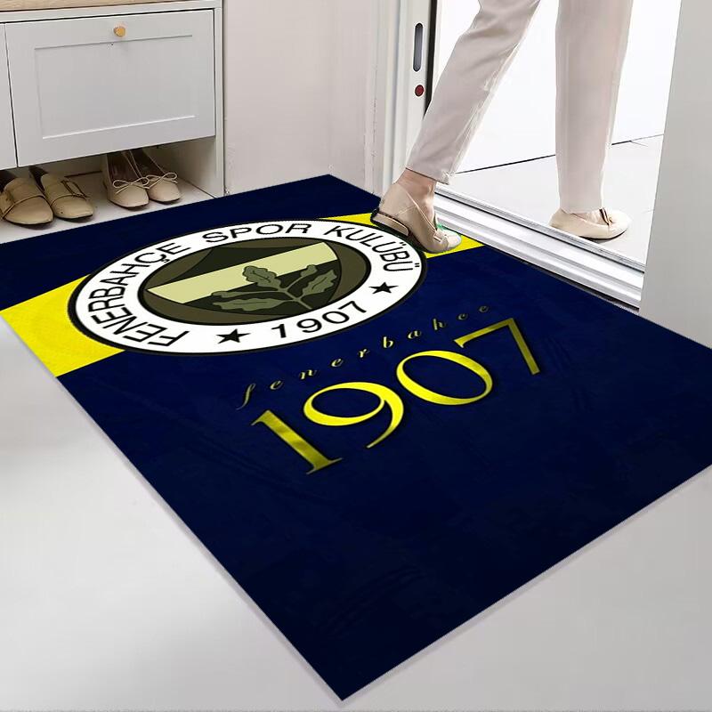 Eredità Fenerbahçe: Tappetini per pavimenti con stampa a motivi del 1907 Zerbino Cuscino per sedia da ufficio per stanza