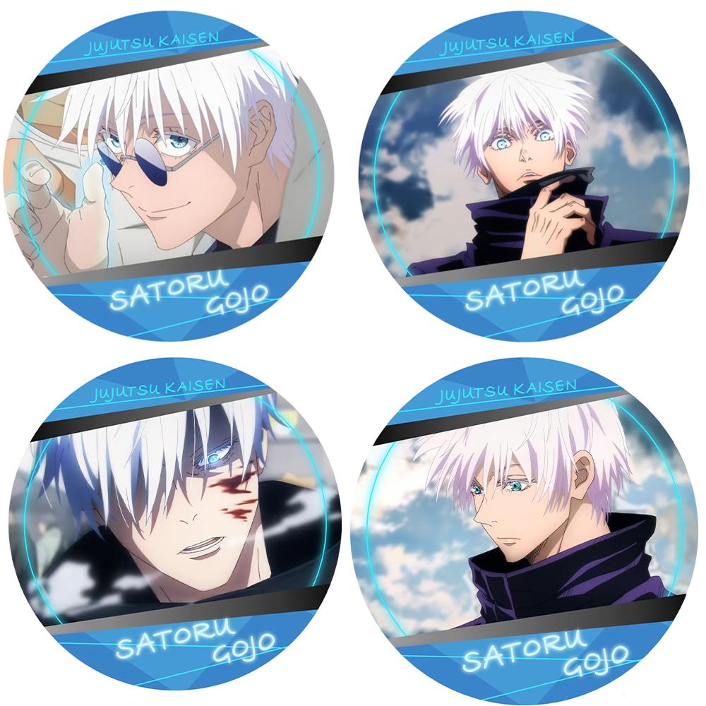 Anime Jujutsu Kaisen Gojo Satoru Tinplate Brooch Pins, Figure Icon Badge, Handmade Brooches, Breastpin for Backpack Clothes