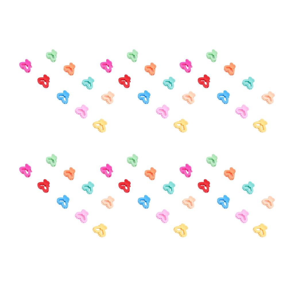 100 Stück Mini Krallenklammern Doppelherz Niedlich Winzige Haarnadel Haaraccessoires Kinder Buntes Haar