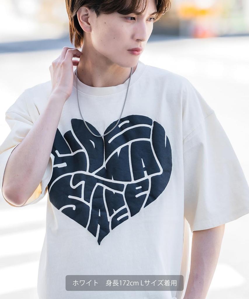 [VERBESSERT] [SEITENSTÄNDER] Drip Logo Herz Pigment Kurzarm-T-Shirt