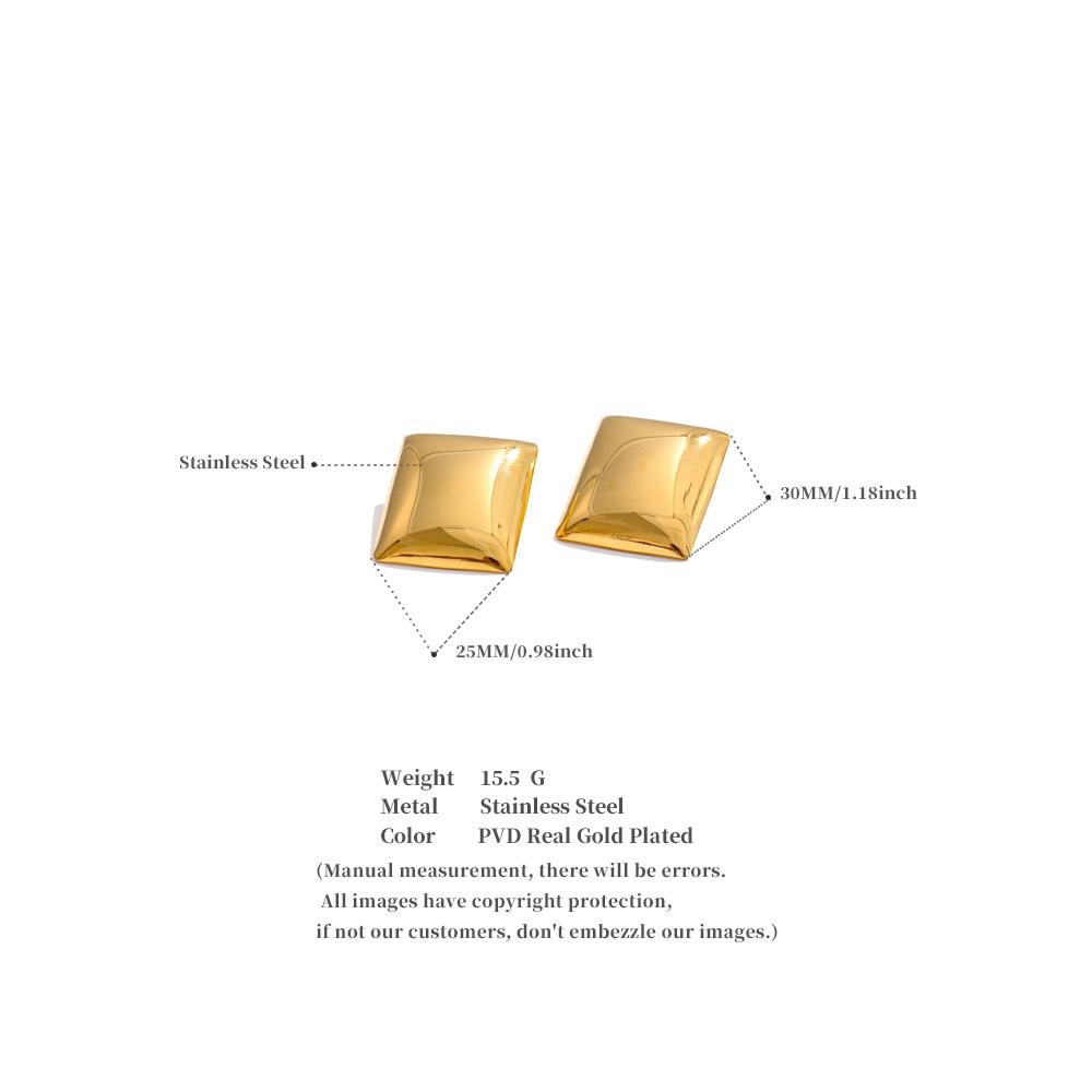 Eetit Glossy Smooth Stainless Steel Rectangle Stud Earrings for Women Minimalist Fashion Daily Jewelry for All Occasions