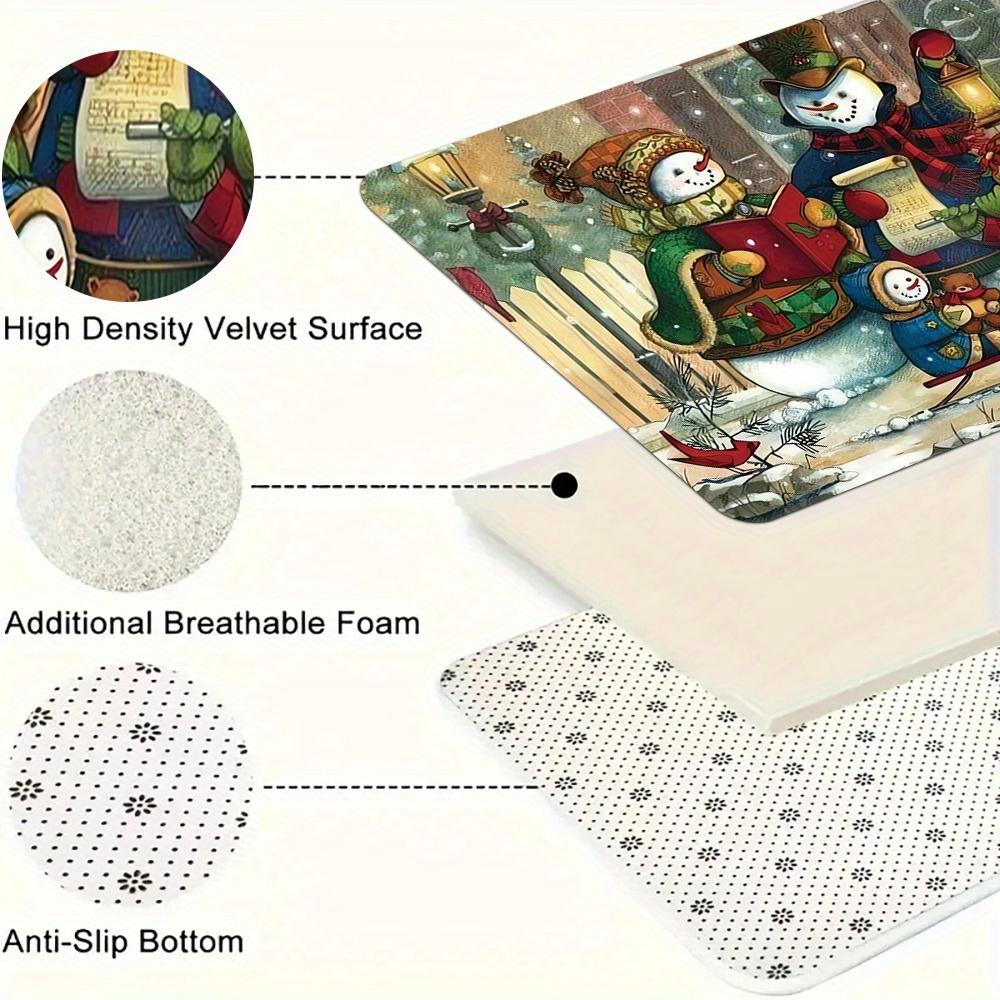 1 Stück Anti-Ermüdungs-Küchenteppiche Weihnachts-Winter-Druck Wasserdicht Rutschfest Dick Gepolsterte Küchenmatte Schwerlast Komfort Stehmatte für Küche