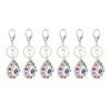 6Pcs Eye Keychains Durable Metal Stylish Rhinestone Bright Colors Lobster Clasp Keychain for Car Handbag Purse