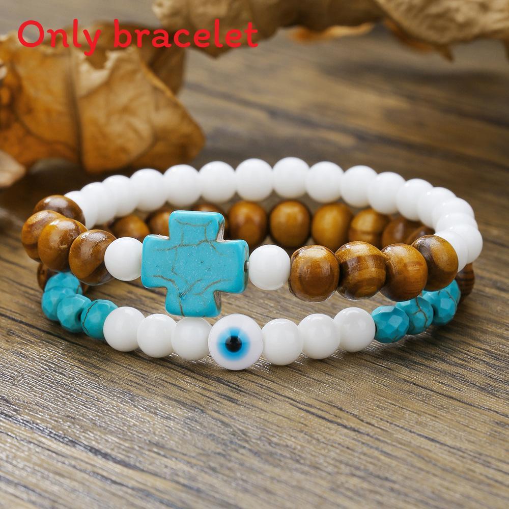 Handgefertigte Geometrische Kokosnussschalen-Perlenarmbänder für Männer und Frauen mit mehrlagigem Design
