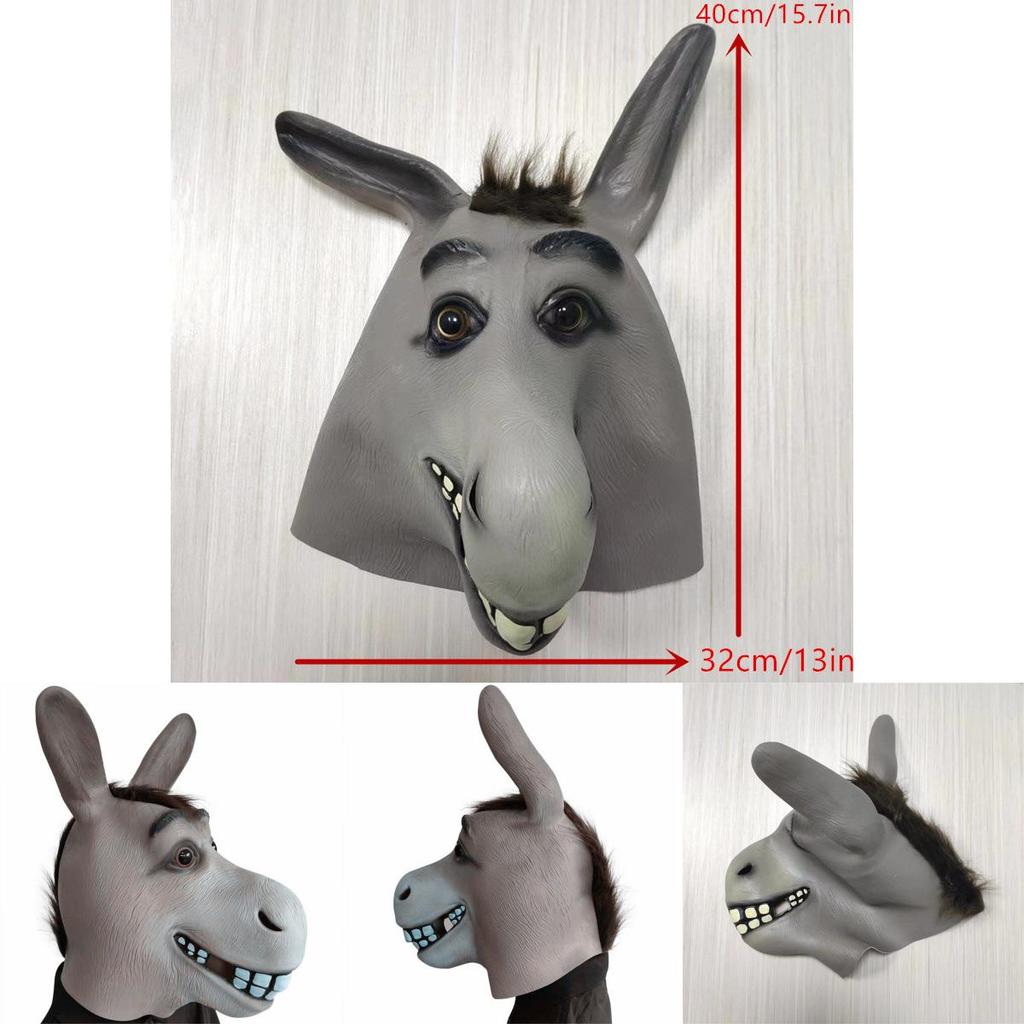 Funny Donkey Mask For Role Play With Latex Material For Party Costumes