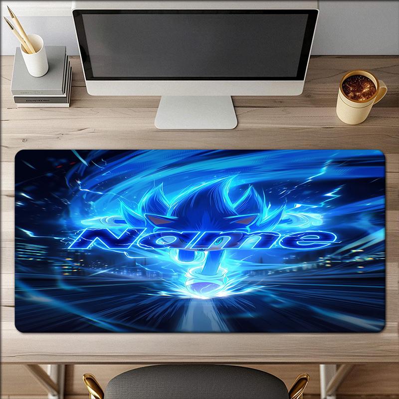 Custom Name Sonic Theme Mouse Pad Non Slip Rubber Base Multifunctional Office Home Decor Perfect For Workspace Personalization