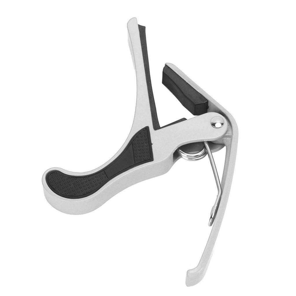 Guitar Capo Alloy Quick Release Electric Guitar Capo Set with 2PCS Guitar Picks for Banjo Mandolin Silver