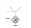 Fashion Star Zircon Rhombus Pendant 925 Sterling Silver Four-leaf Clover Necklace Women's Niche High-end Ins