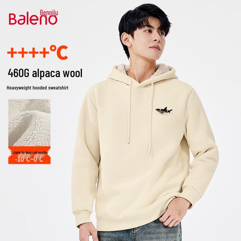 

Baleno Men s Winter Fleece Lined Hooded Sweatshirt with Whale Print 3XL