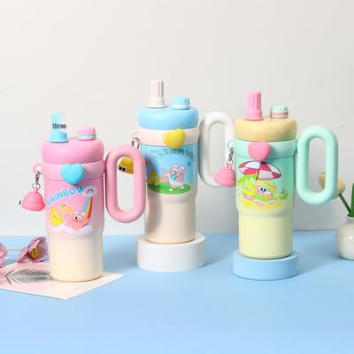 High-Value Cute Cartoon Straw Cup: Double-Layer Vacuum 316 Stainless Steel Insulated, Large Capacity, Portable Car Cup