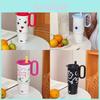 Car Cup Stainless Steel Insulated Travel Mug With Handle And Straw