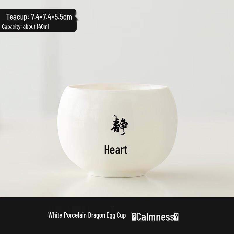 White Porcelain Dragon Egg Tea Cup