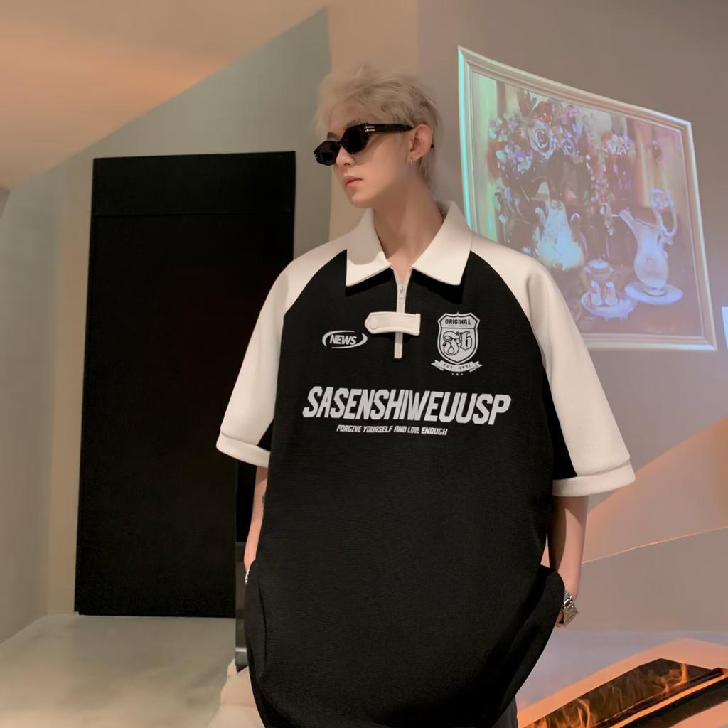 Lapel Short Sleeve Polo Shirt Men's Fashion Brand Summer T T-shirt Korean Style Slim-Fit Fashion2025New All-Matching T-shirt Top