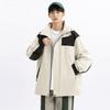 Spring and autumn new men's Korean color contrast hooded jacket tide couples stylish all-matching coat