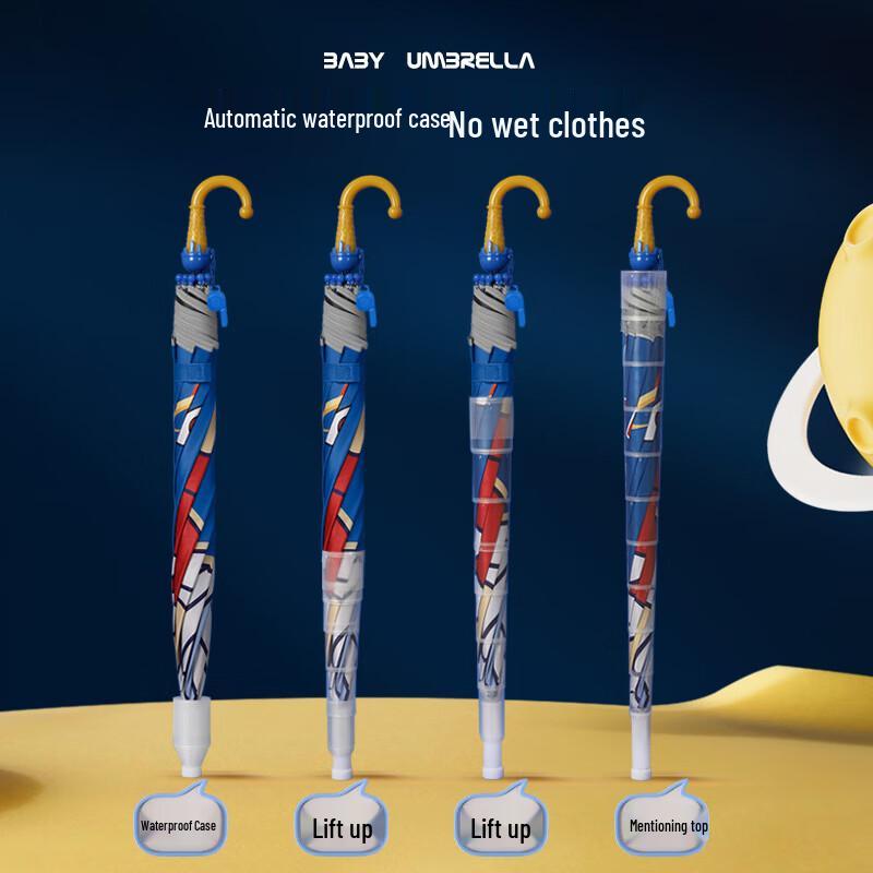 Kids Cartoon Long Handle Sun & Rain Umbrella
