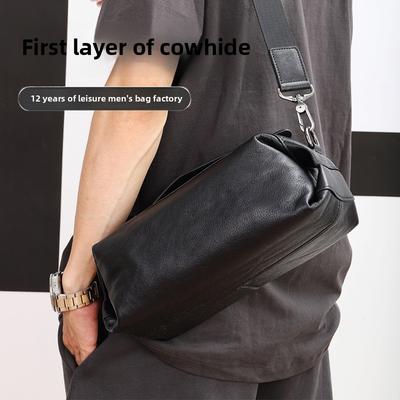 Herren Ein-Schulter-Tasche Modische Herren-Tasche Große Kapazität Vielseitige Umhängetasche Herren-Stil High-End-Feeling Echtes Leder