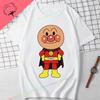 Cute Anpanman Cartoon Tee Unisex Double Sided Graphic TShirt for Men Women Kids Harajuku Style Oversized Cotton Top