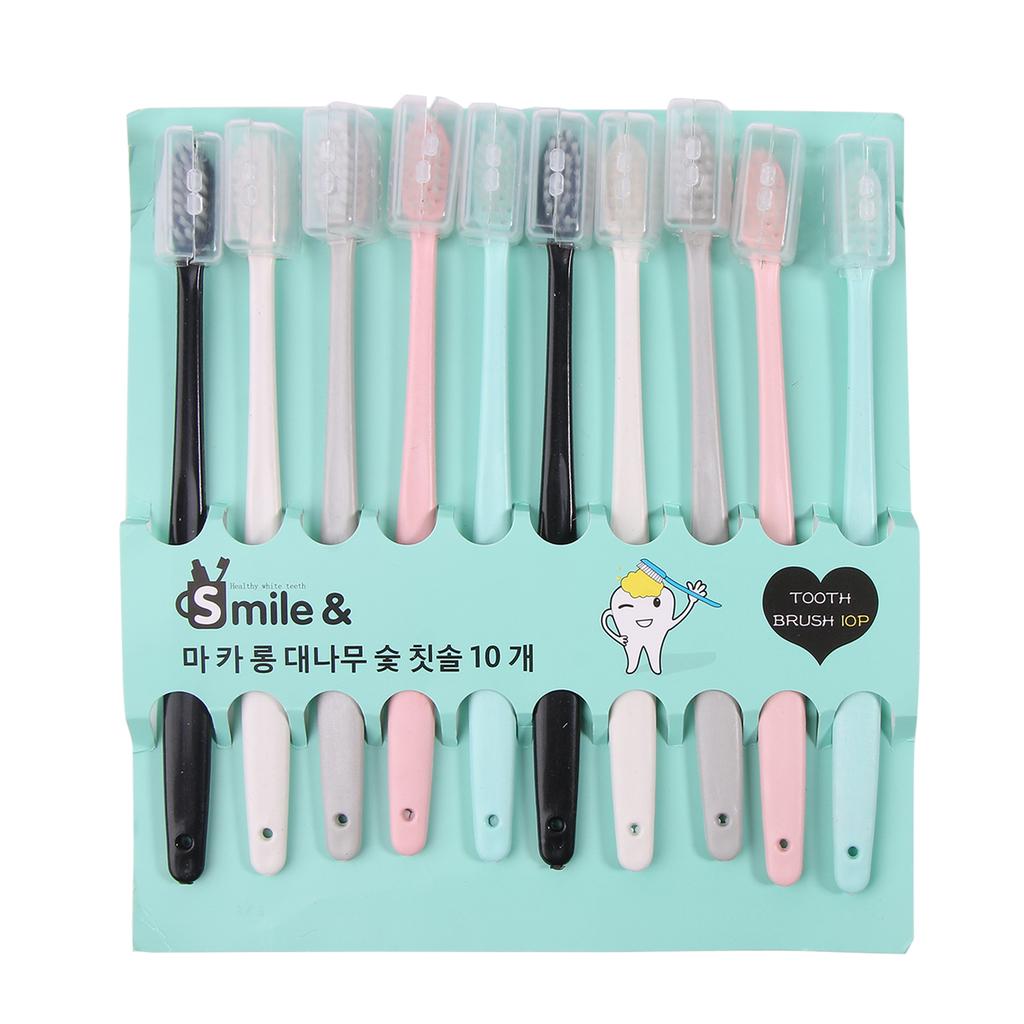 Macaron Toothbrush Set Soft Bristles With Protective Cover Oral Care Tools
