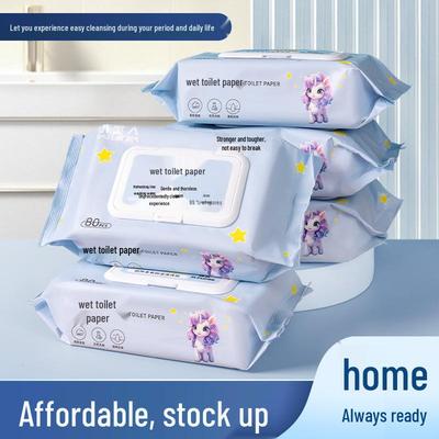 Family Value Pack Biodegradable Wet Toilet Wipes - 80 Large Sheets