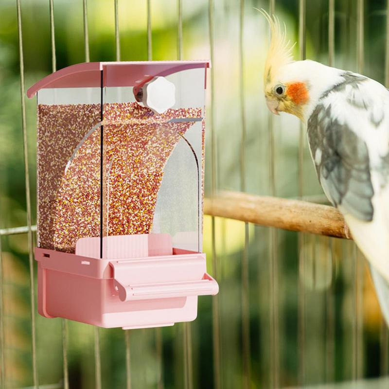 Automatic Bird Feeder For Cage Bird Food Dispenser Cage Accessories Pet Supplies For Cockatiel Parrot Cockatoo Canary Parakeet