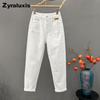 Skinny Crop Pants for Women Spring Summer High-waisted Loose Slimming for Petite Figures  Harden Dad Jeans
