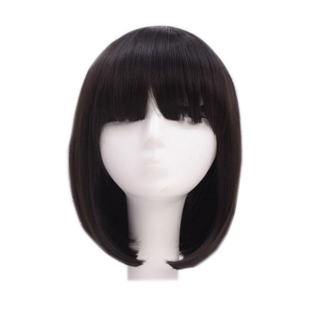 LESUN Plně rovný Diagonální Hladký Malý obličej Volný a malý tepelný Falešná síť Včetně Paruka, Paruka, Bob, Ofina, Polokrátká, Rovná, Nadýchaná, Efekt,