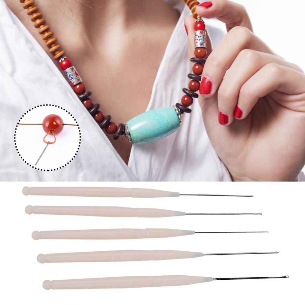 5Pcs Convenient Tools Threading Needles Handle Design Jewelry Accessories Jewelry Making