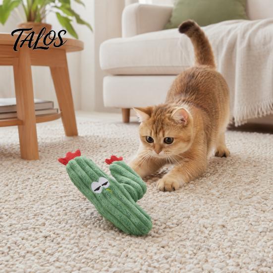 Reinforced Stitching Cat Toy Catnip Cactus Toy, Stuffed Chew Soft Teething Plush Kitten Kicker for Indoor Cats Biting Kicking