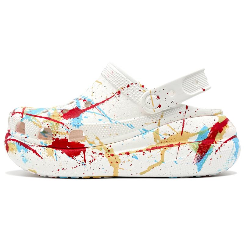 

Crocs Crush Clog Suisaku Mo Lan Buying Dopamine Ink Splash Trend Personality Hole Shoes Unisex Same Red, Yellow and Blue 42-43