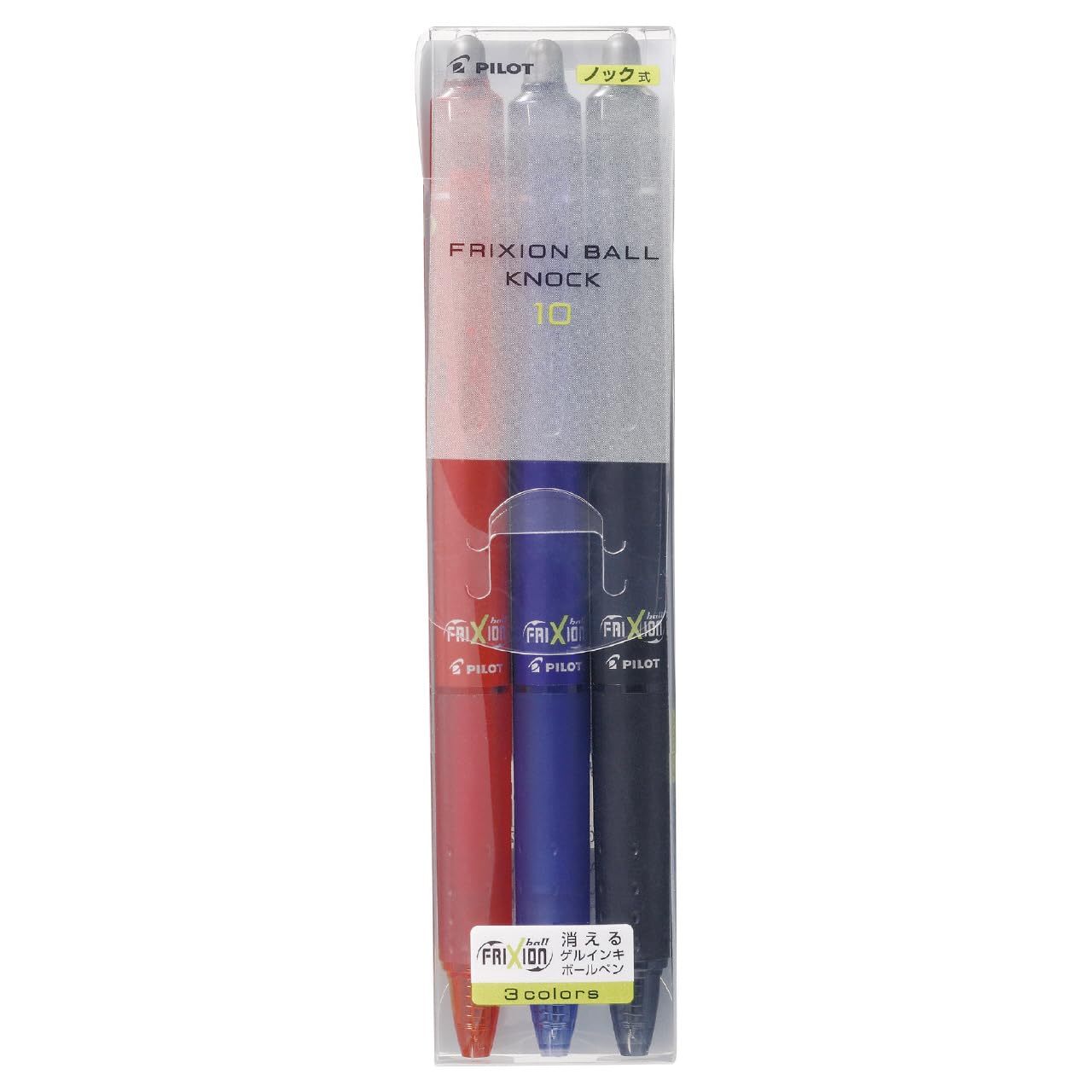 Pilot Frixion Ball Knock Erasable Ballpoint Pen 1.0mm 3-Color (LFBK69M3C)
