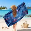 NSW Blues Customized Name Text Beach Towel, Soft Absorbent Towel Beach Pool Travel Personal Gift